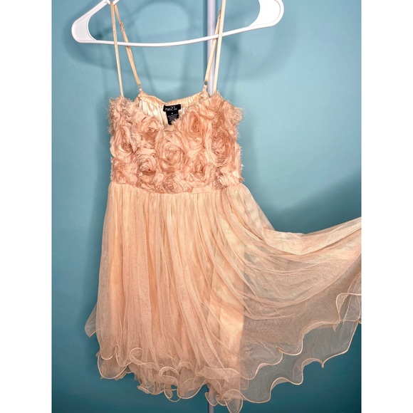 Rue21 Pink Ruffle Tulle Dress w/ Roses - Picture 2 of 8